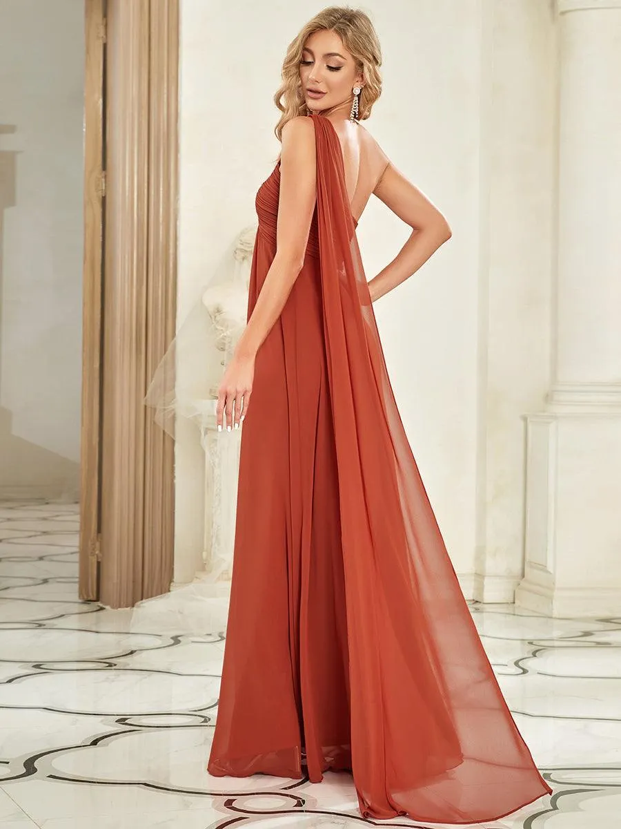 Taille personnalisée Robes de Soirée élégante Chiffon avec Une épaule pour Femmes