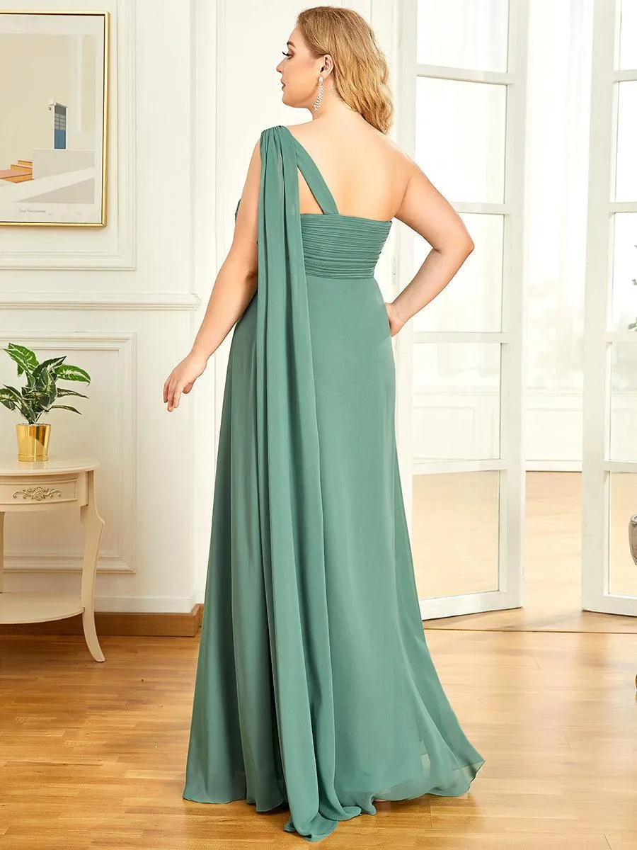 Taille personnalisée Robes de Soirée élégante Chiffon avec Une épaule pour Femmes