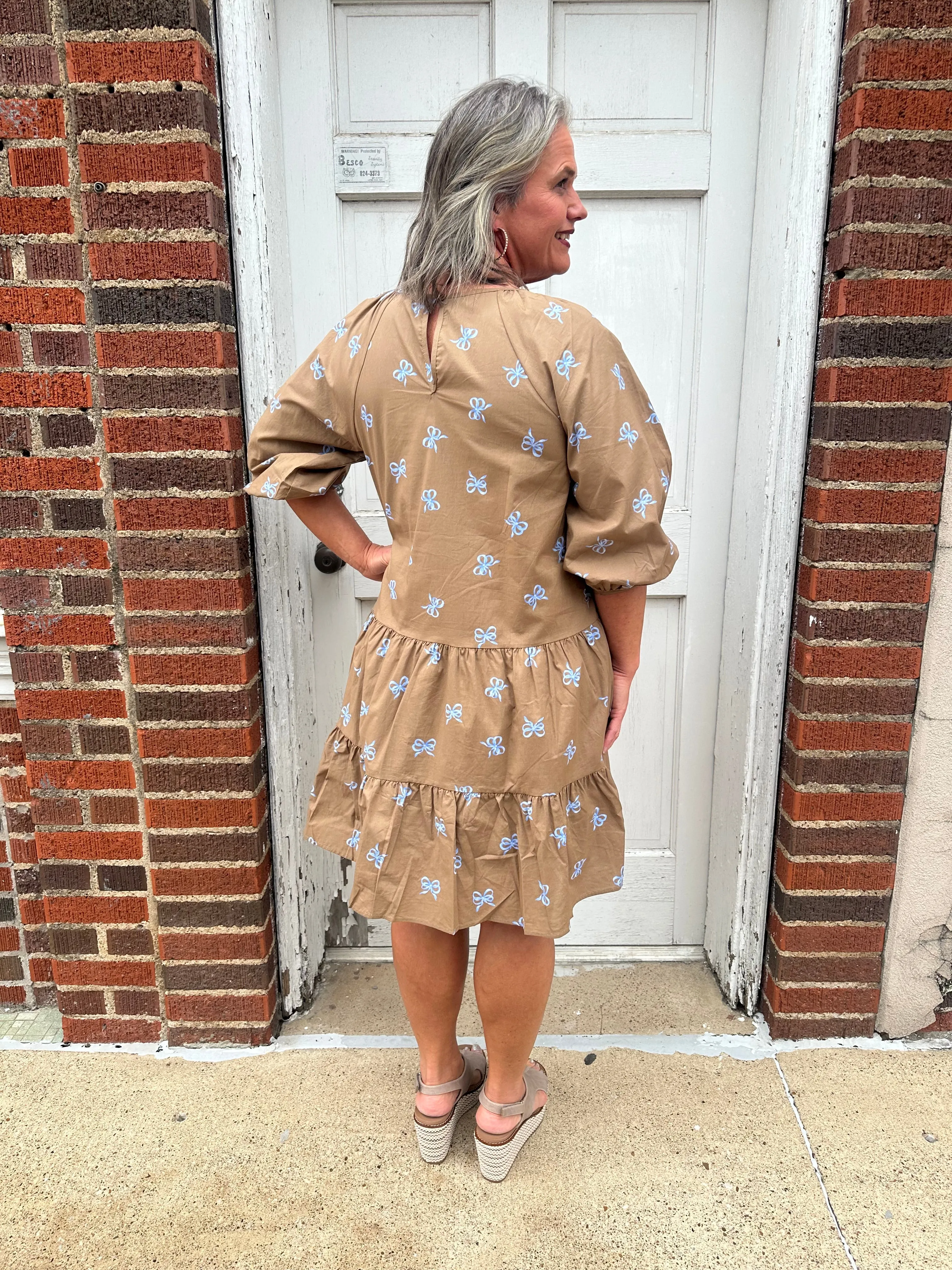 Talk About Charm Dress: Brown