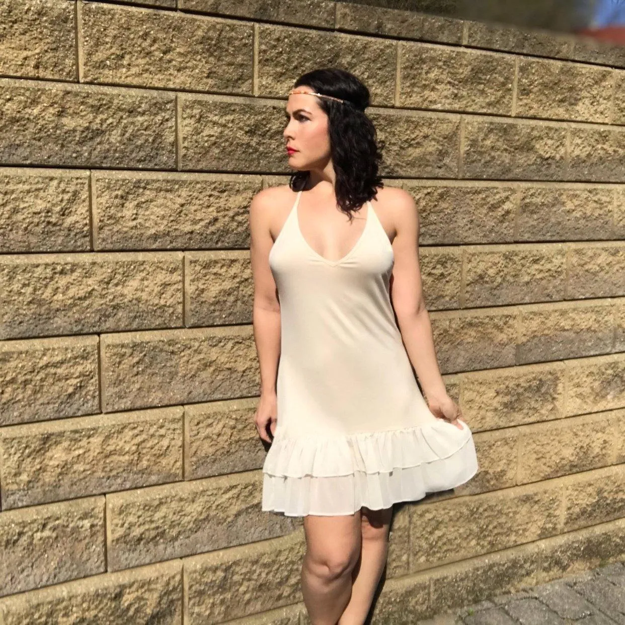 Taupe High Low Chiffon Dress Extender
