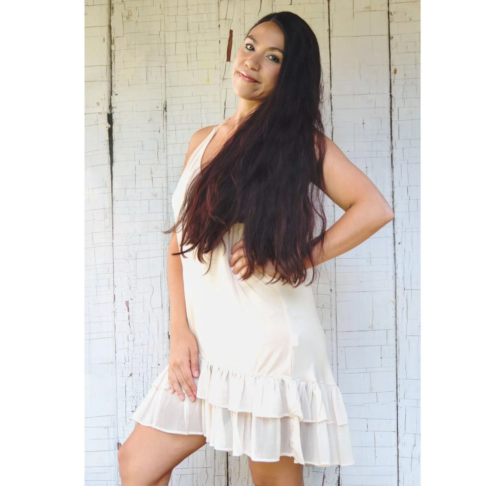 Taupe High Low Chiffon Dress Extender