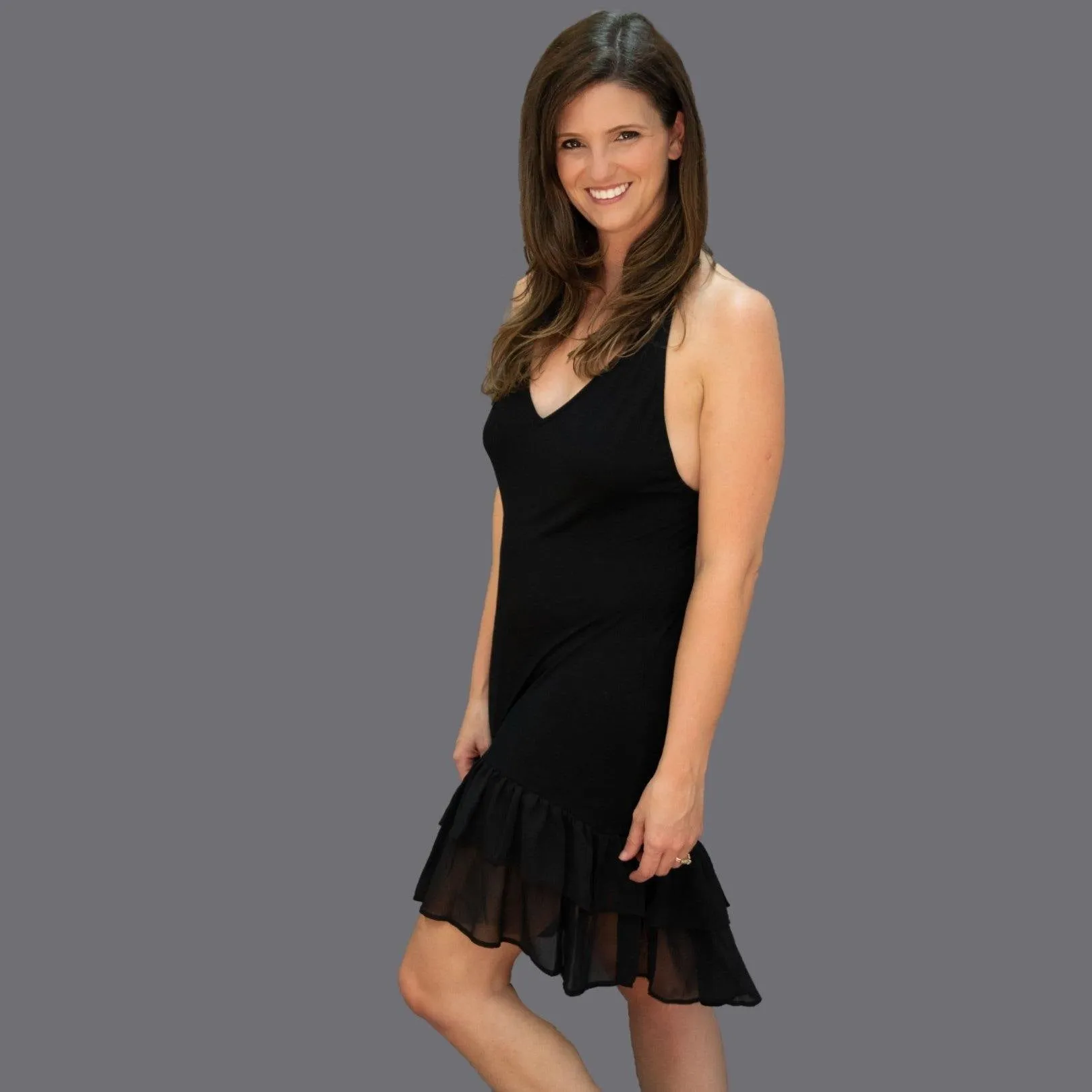 Taupe High Low Chiffon Dress Extender