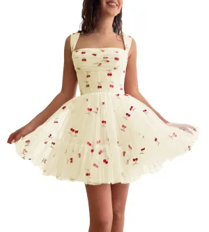 Tulle Mini Short Homecoming Dresses V-Neck Prom Dress 2024 Sweet Cute Formal Cocktail Dress Sleeveless Backless Ball Gowns