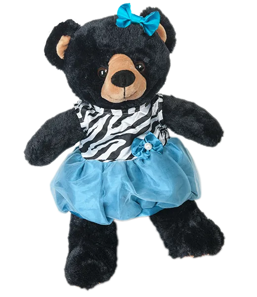Turquoise Zebra Dress W/ Bow