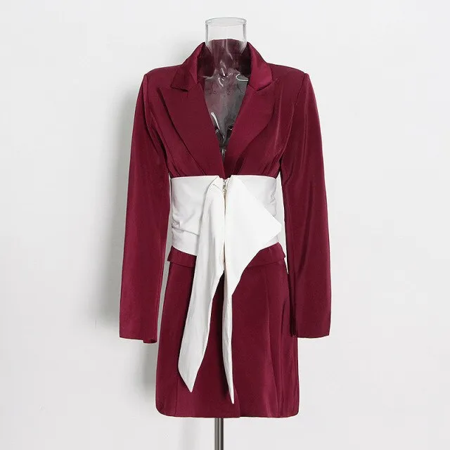 Unique Fashion Medium Long Suit Blazer Jacket Dress