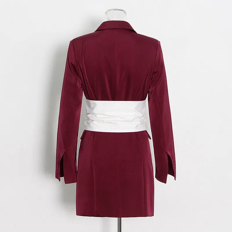 Unique Fashion Medium Long Suit Blazer Jacket Dress
