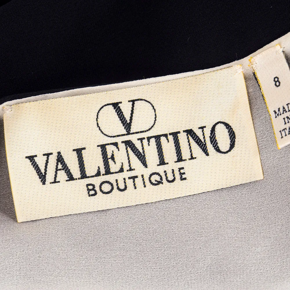 Valentino Boutique 1990's Black Silk Georgette & Chantilly Lace Three Piece Evening Ensemble