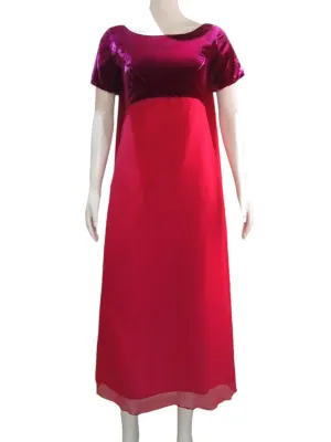 Velvet Wine- 1960s Evening Dress