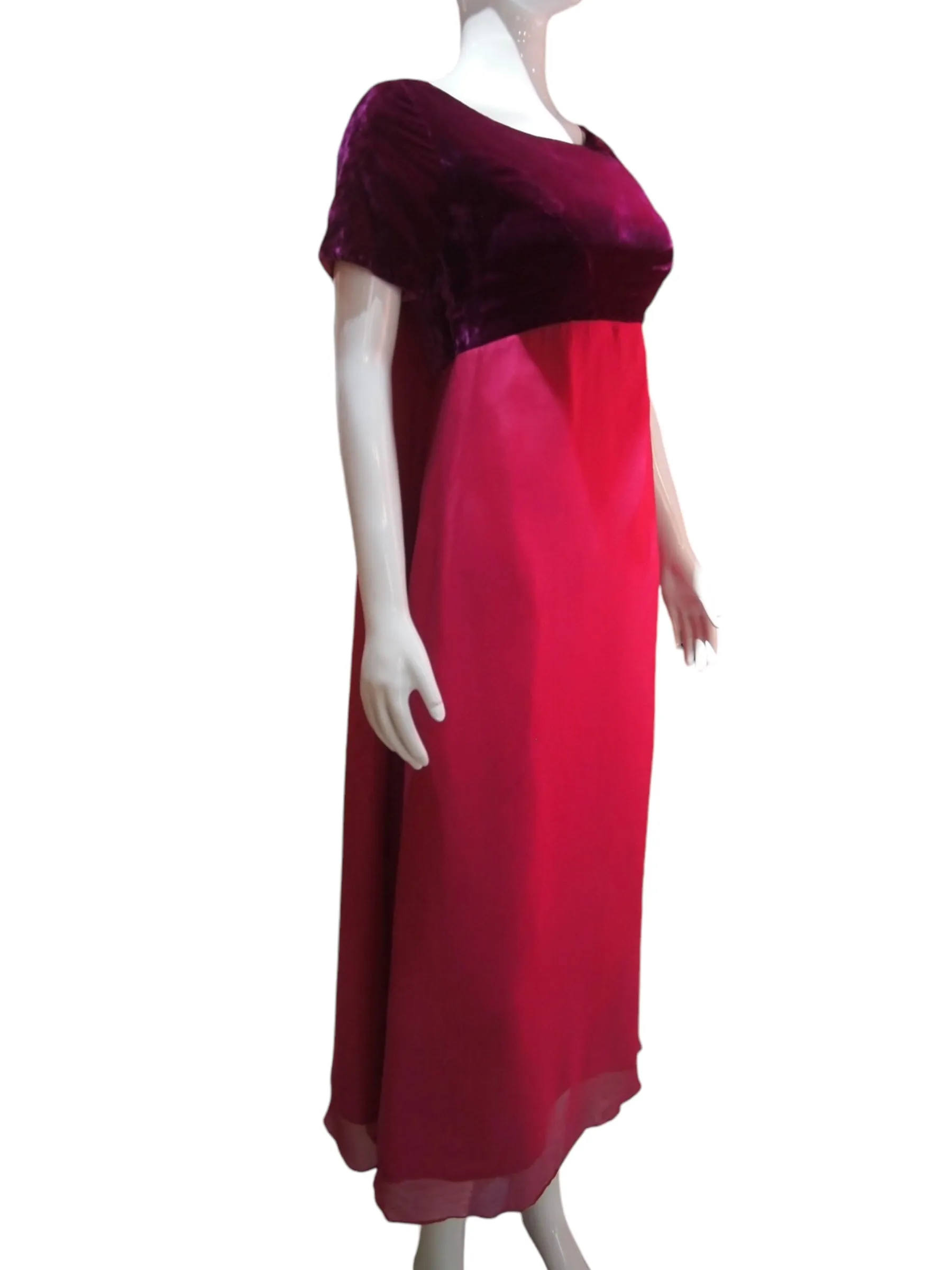 Velvet Wine- 1960s Evening Dress