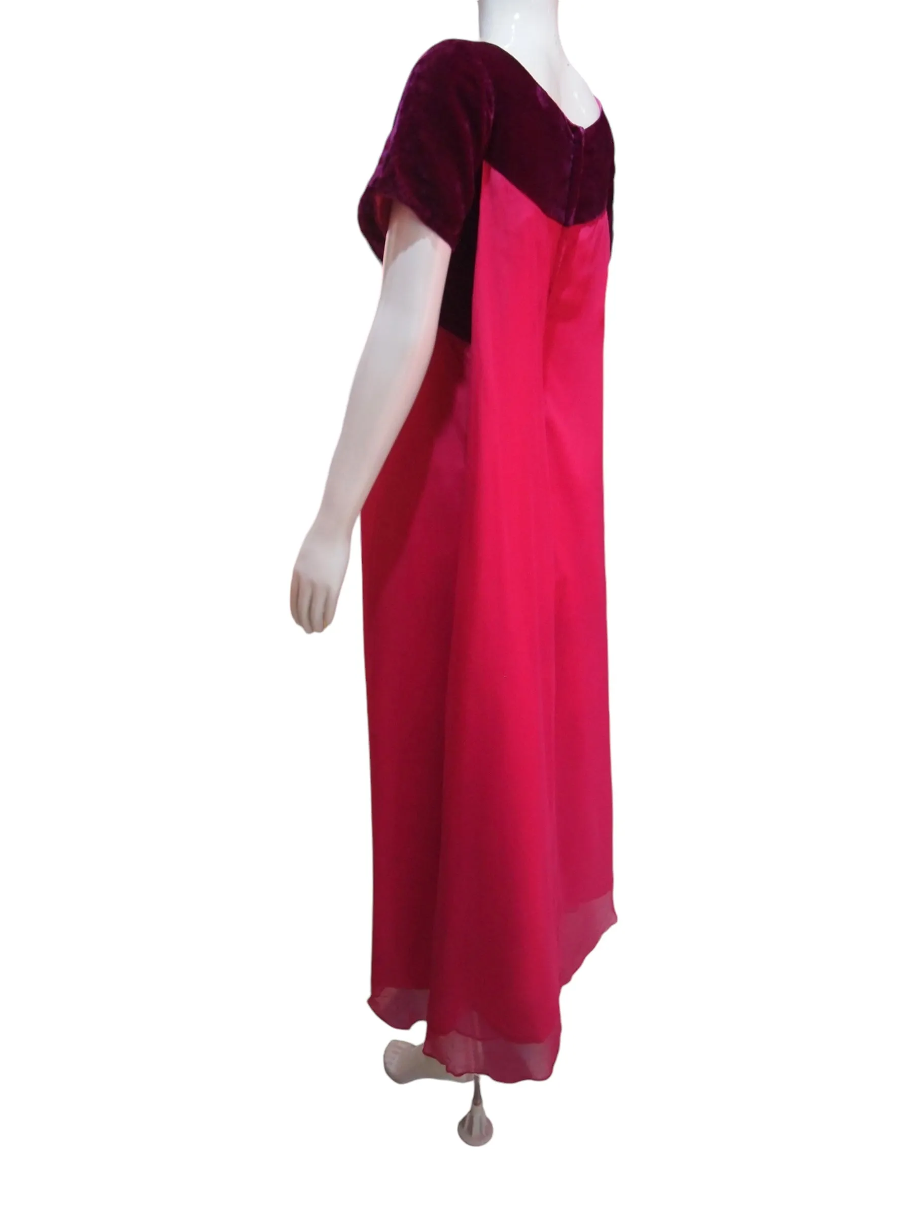 Velvet Wine- 1960s Evening Dress