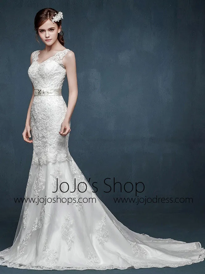 Vintage Inspired Mermaid Lace Wedding Dress
