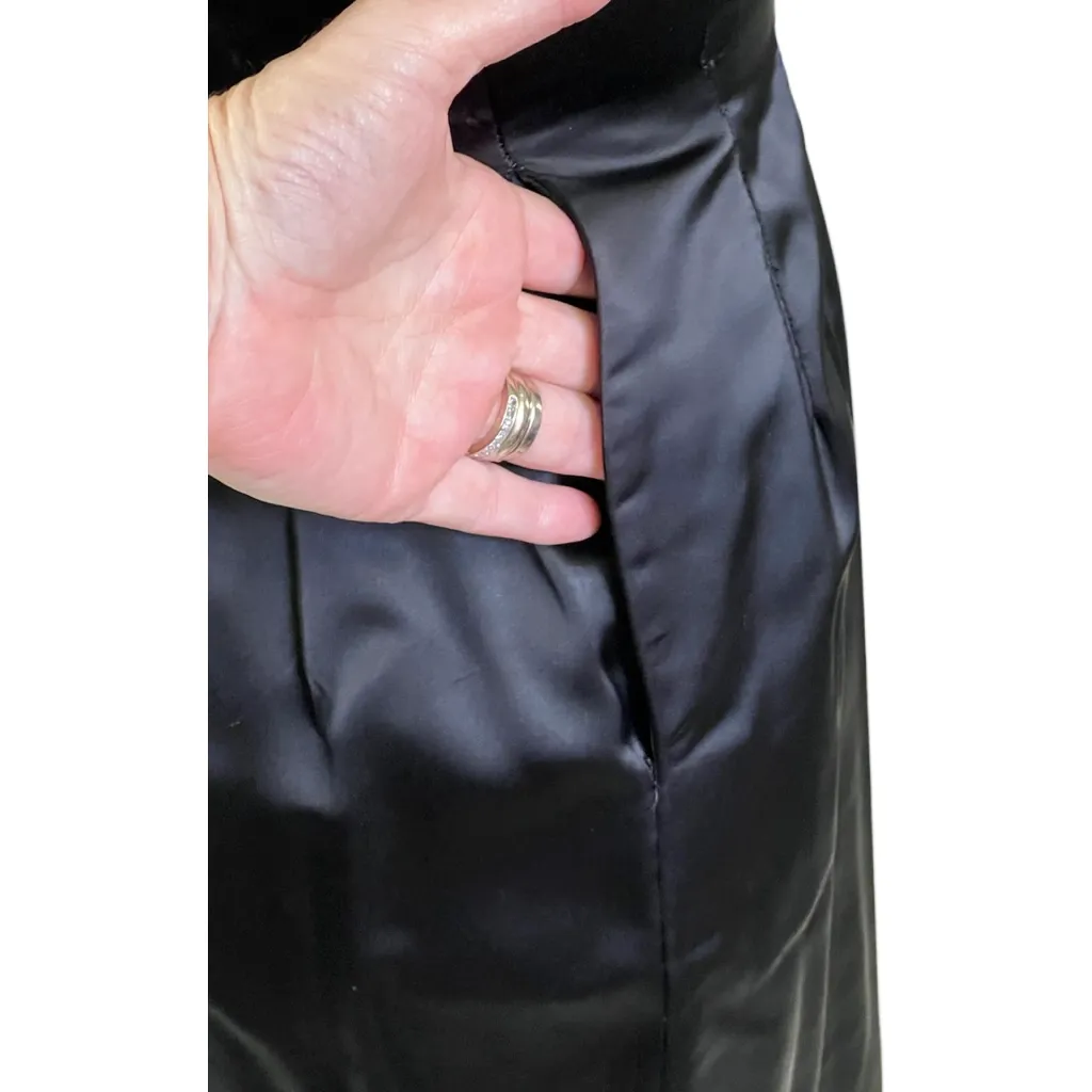 VTG GiGi Young Wiggle Dress LBD 1950s MCM Black Rayon Satin Small Cocktail Evening