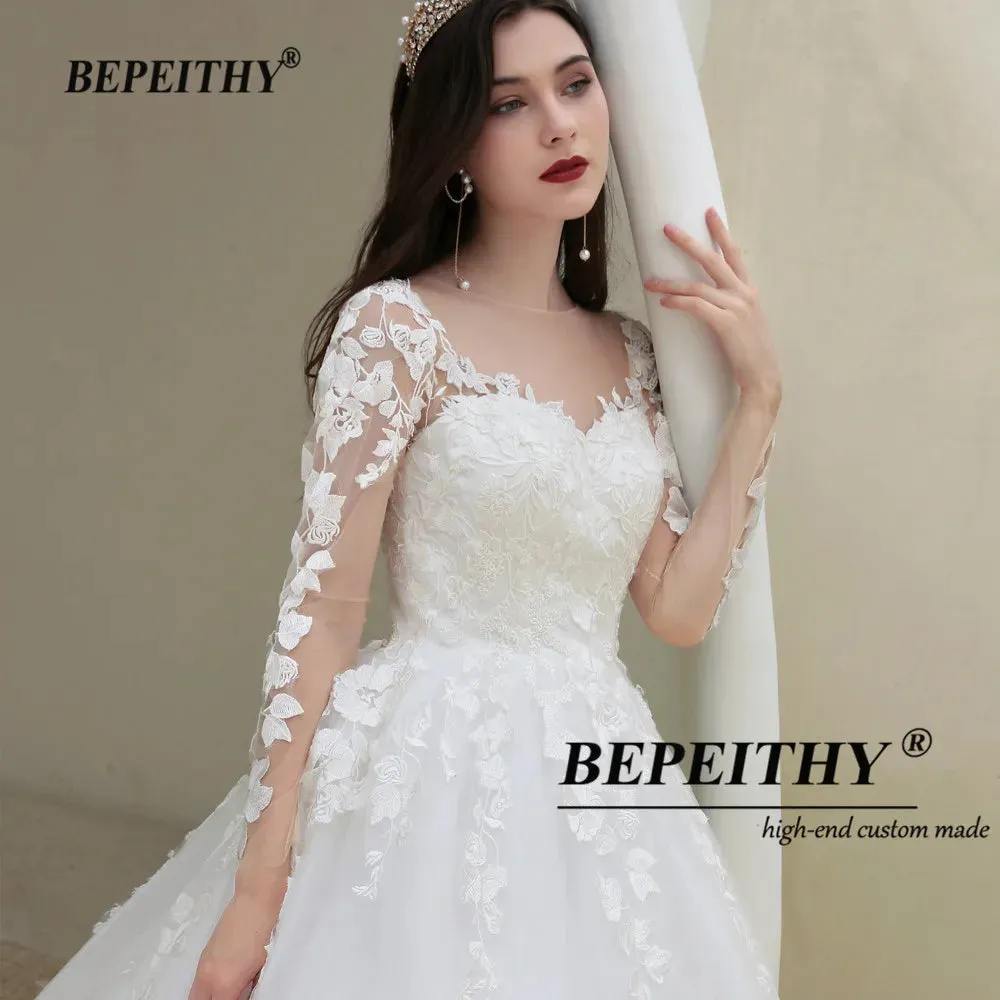 Wedding Gowns For Women Long Sleeves Bride Princess Bridal Dresses