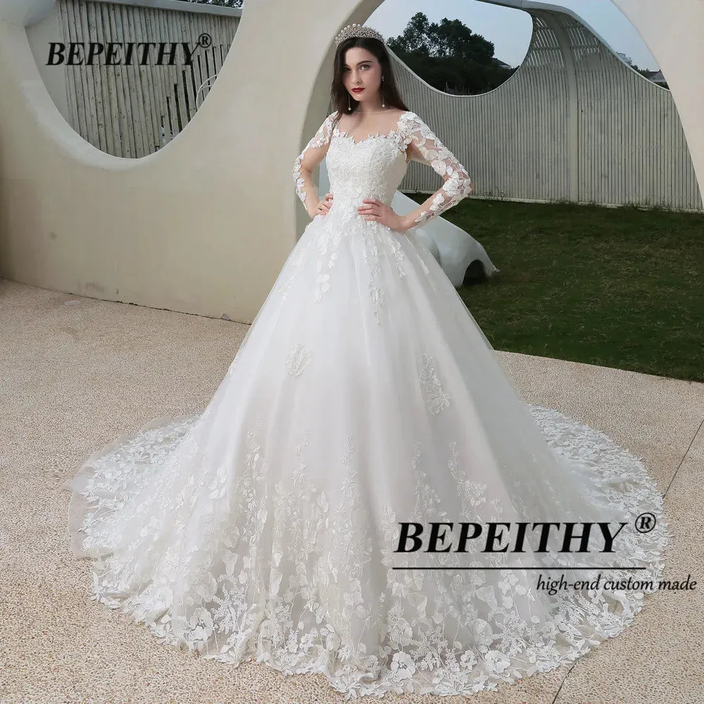 Wedding Gowns For Women Long Sleeves Bride Princess Bridal Dresses