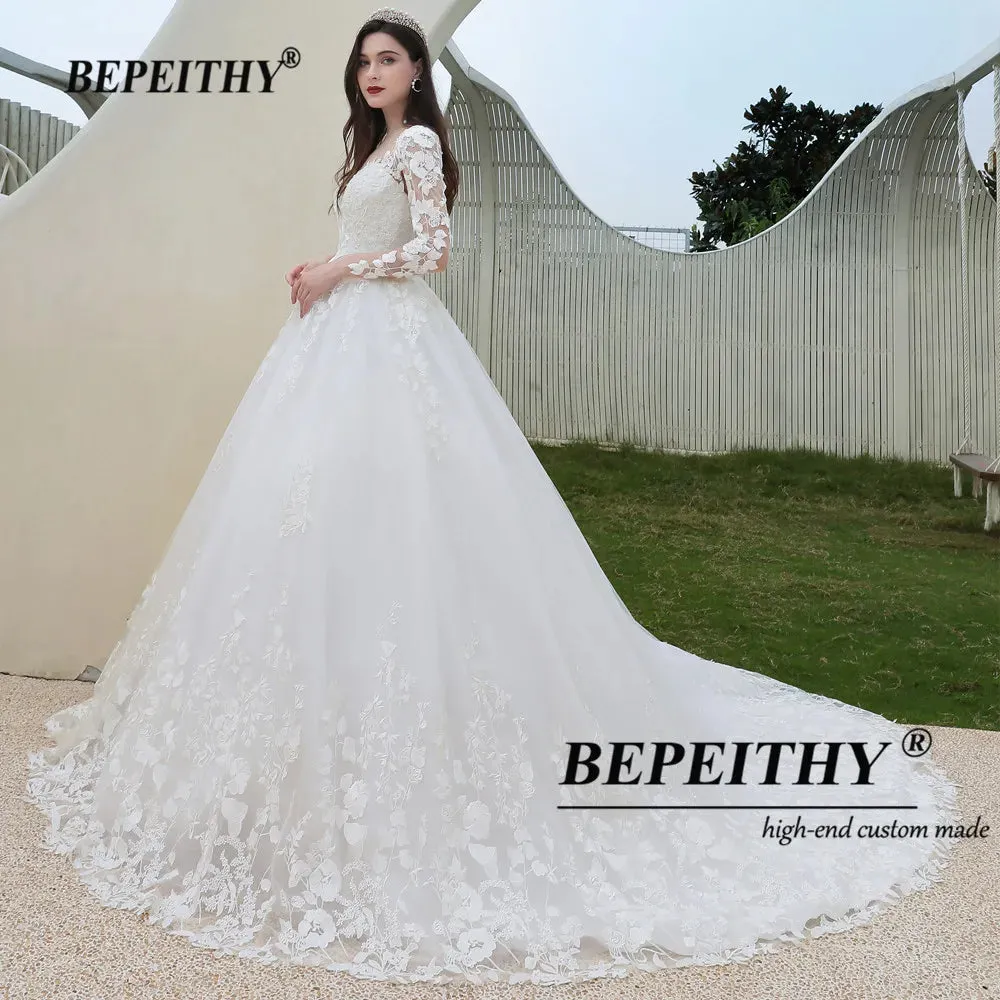 Wedding Gowns For Women Long Sleeves Bride Princess Bridal Dresses