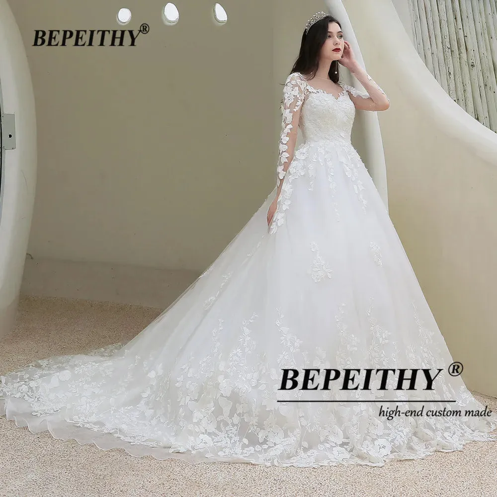 Wedding Gowns For Women Long Sleeves Bride Princess Bridal Dresses