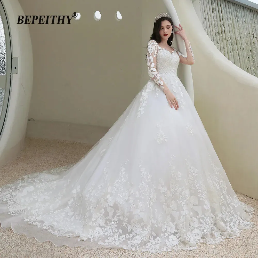 Wedding Gowns For Women Long Sleeves Bride Princess Bridal Dresses