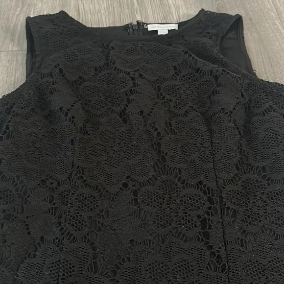 Women’s Black Crochet Eyelet Lace Sleeveless Work Cocktail Dress