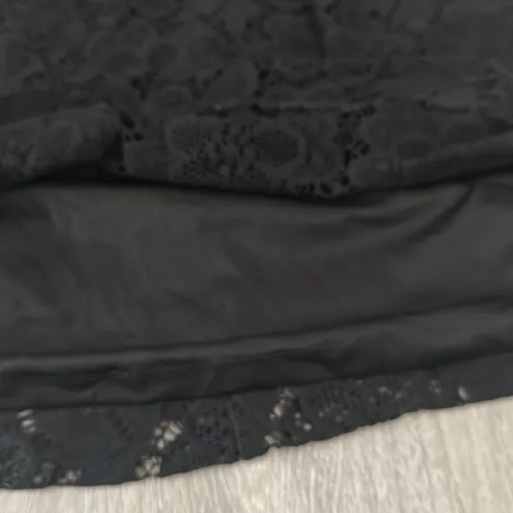 Women’s Black Crochet Eyelet Lace Sleeveless Work Cocktail Dress