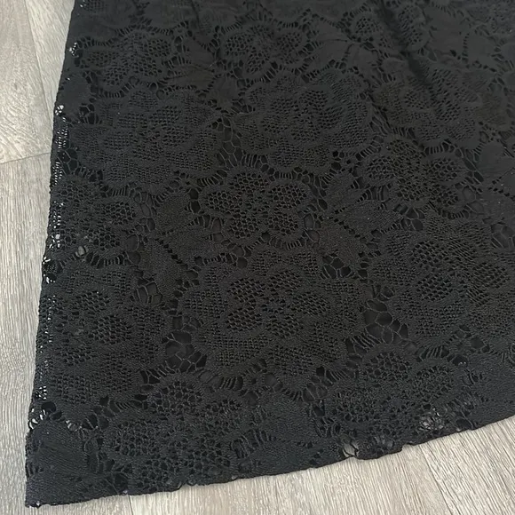 Women’s Black Crochet Eyelet Lace Sleeveless Work Cocktail Dress