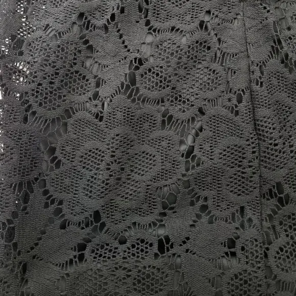 Women’s Black Crochet Eyelet Lace Sleeveless Work Cocktail Dress