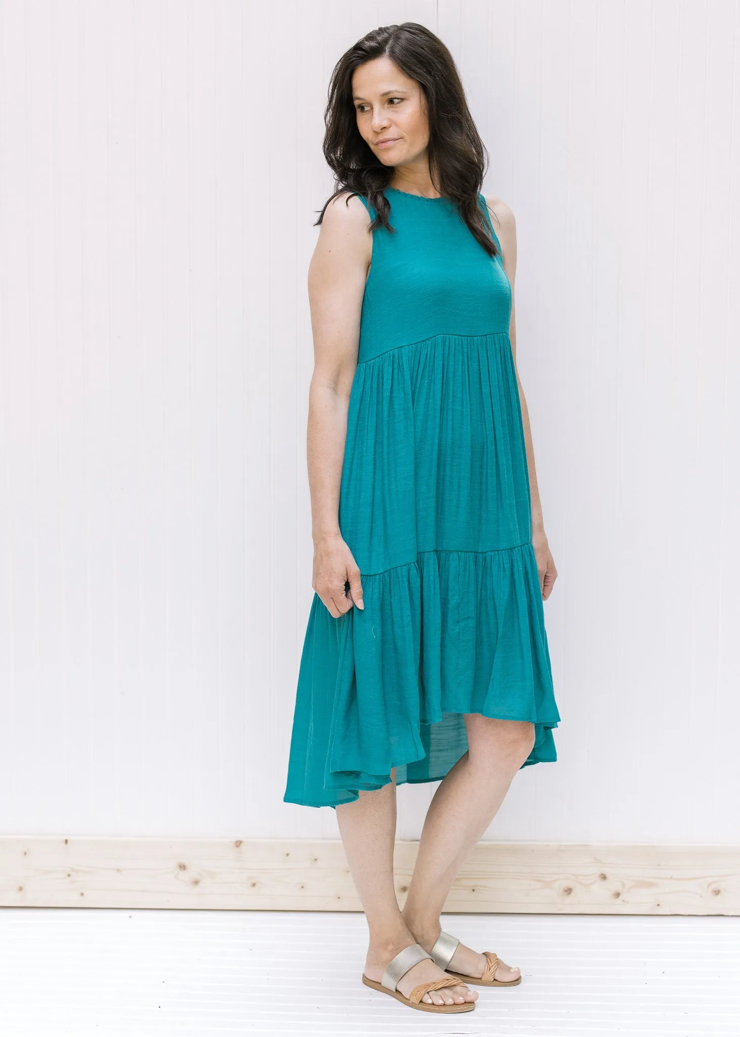 X Susie Teal Sleeveless Dress