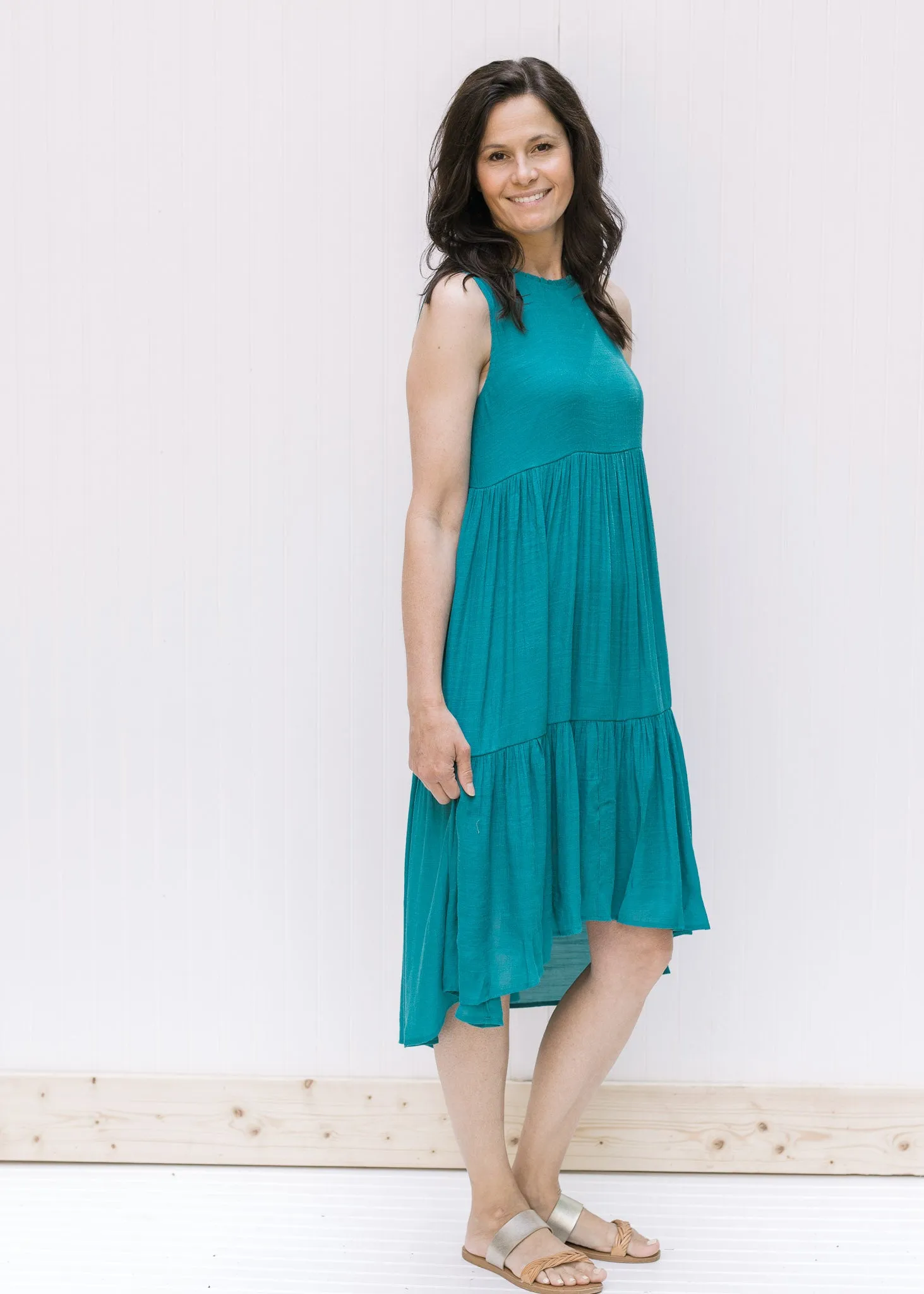 X Susie Teal Sleeveless Dress