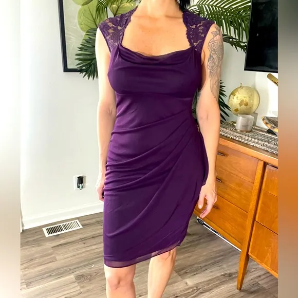 Xscape by Joanna Chen Purple Cocktail Dress, Size: 10, EUC!