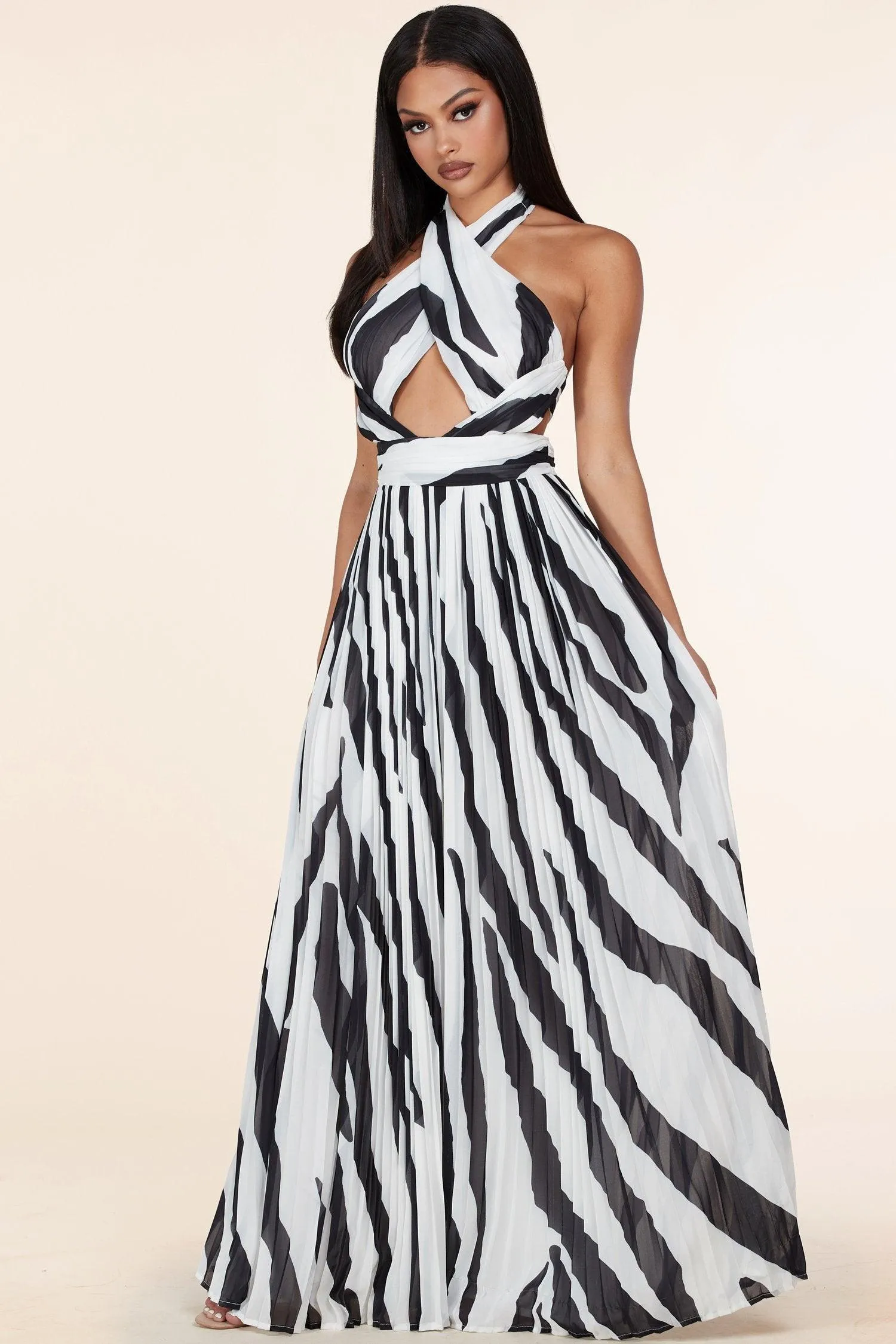 ZEBRA PRINT DRESS MAXI