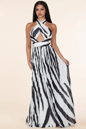 ZEBRA PRINT DRESS MAXI